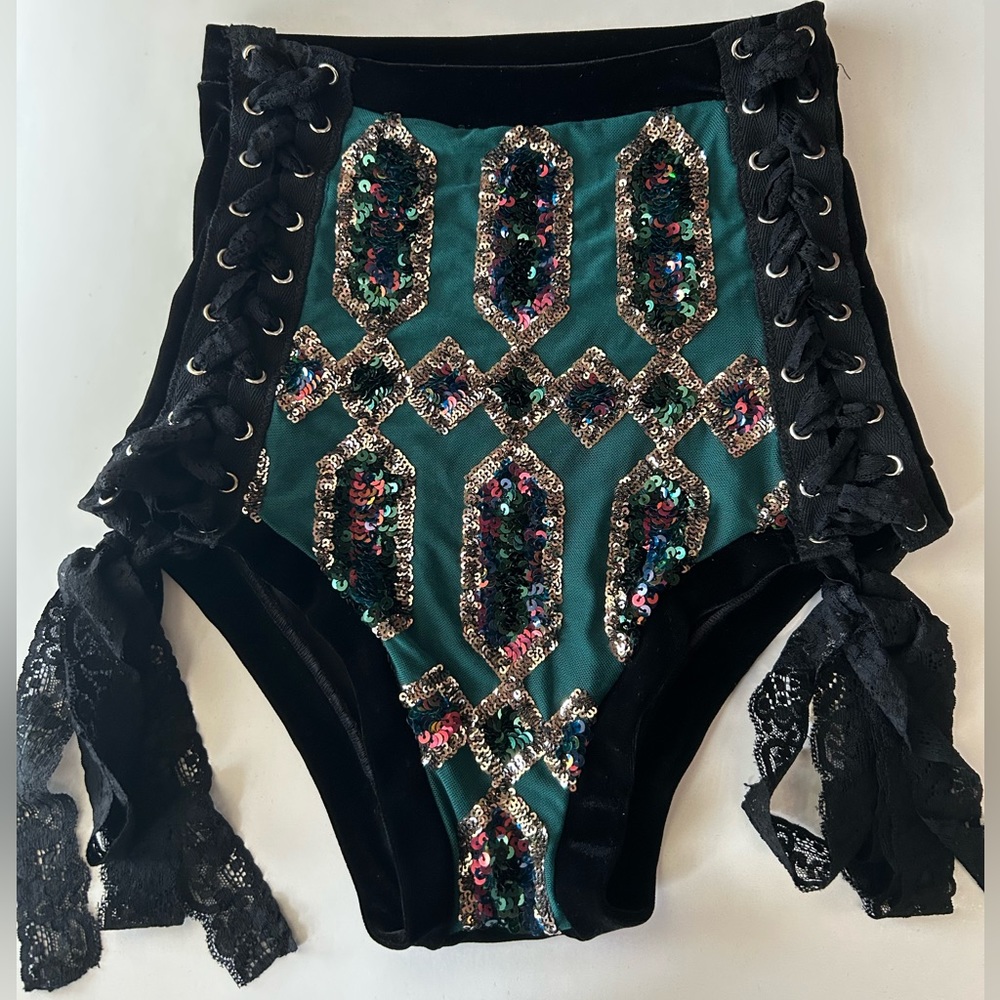 Disco x Lux Emerald Goddess Shorts
